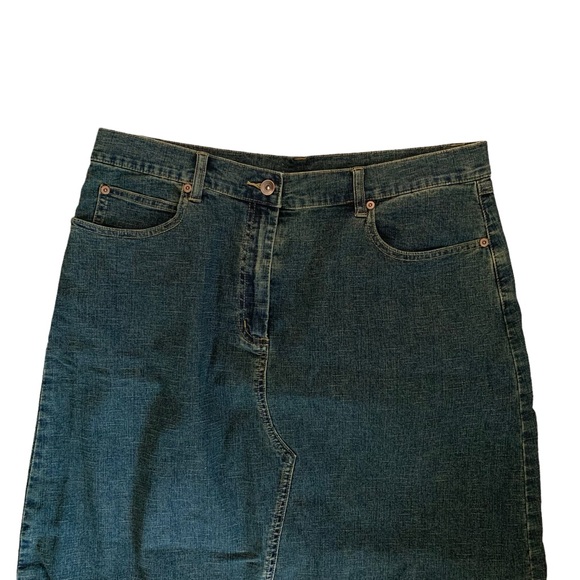 Wallis size 16 maxi jean skirt with flower decal mid rise dark wash - Picture 5 of 9